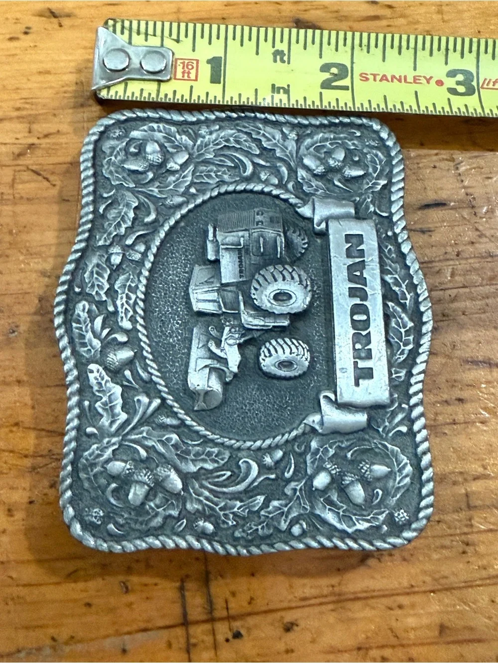 Trojan Decorative Belt Buckle in Antique Silver Tone